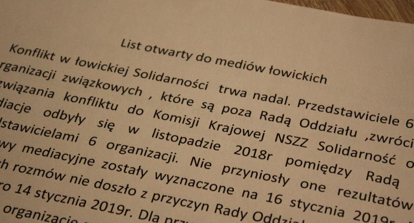 Związkowcy „Solidarności” wystosowali list otwarty do łowickich mediów