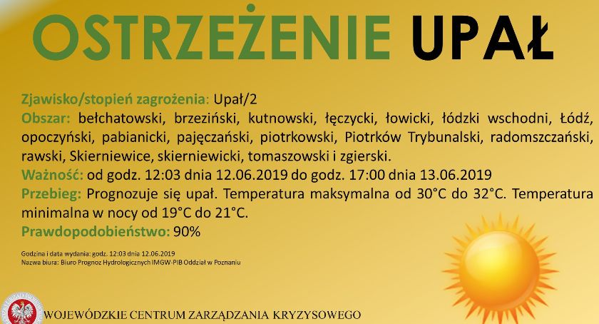 IMGW przedłużył ostrzeżenie o upałach dla woj. łódzkiego. Czy ratownicy medyczni mają więcej pracy?