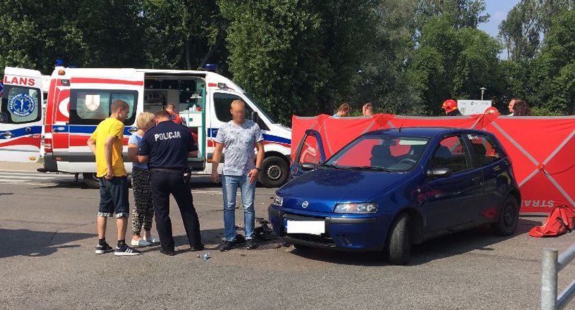 Wypadek na Starorzeczu z udziałem motocyklisty