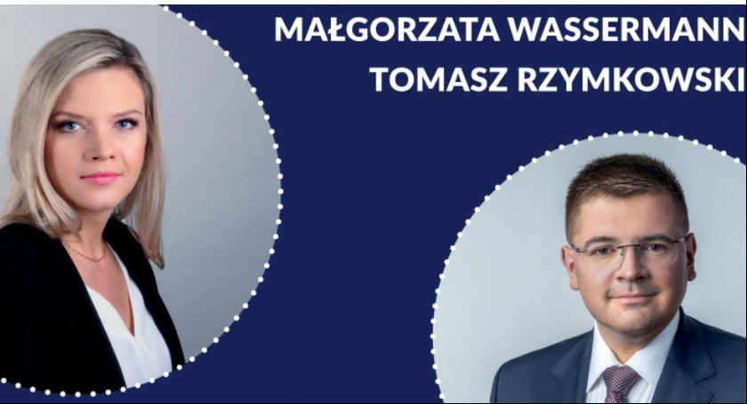 Konferencja prasowa Małgorzaty Wassermann i Tomasza Rzymkowskiego w Łowiczu