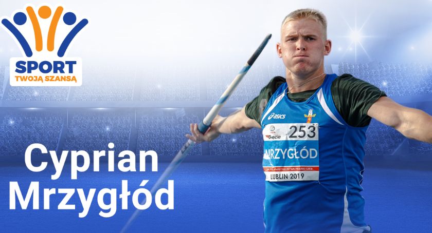 Cyprian Mrzygłód - pochodzący z Domaniewic rekordzista Polski w rzucie oszczepem, ze wsparciem fundacji Sport Twoją Szansą