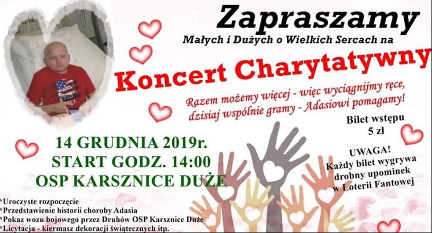 W sobotę koncert charytatywny dla Adasia Buczka