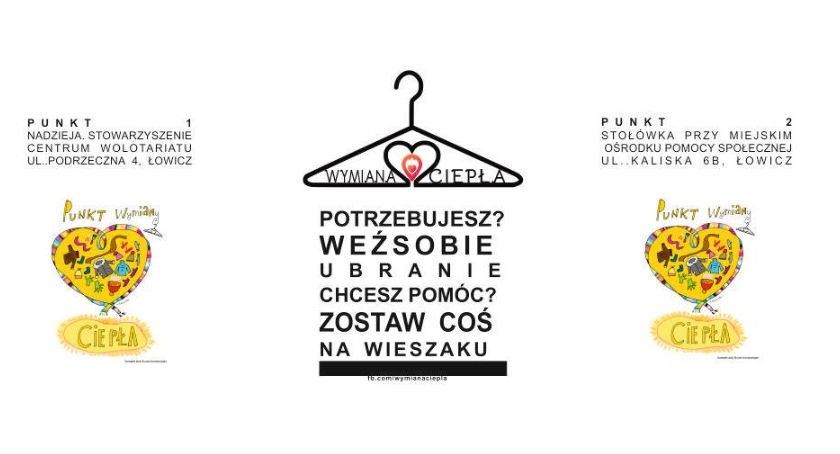Wymiana ciepła w Łowiczu. Zostaw niepotrzebne ubranie na wieszaku i pomóż potrzebującym