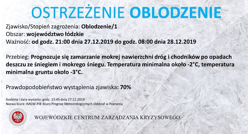 IMGW ostrzega przed oblodzeniem. Uwaga, będzie ślisko!