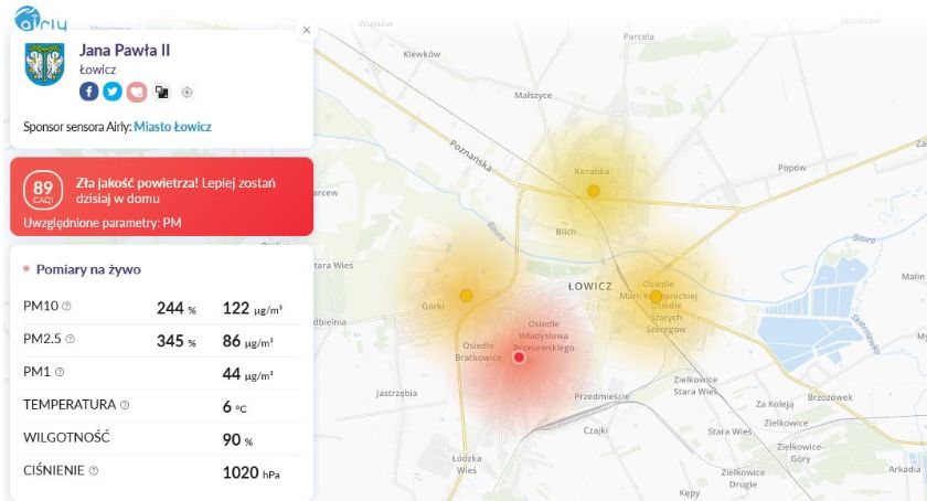 Lepiej zostać w domu, niż iść na spacer. Sprawdziliśmy jakość powietrza w Łowiczu