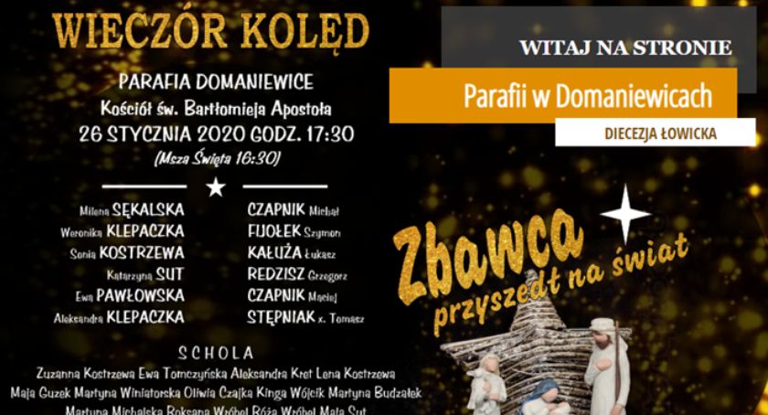 Zaproszenie na wieczór kolęd w Domaniewicach