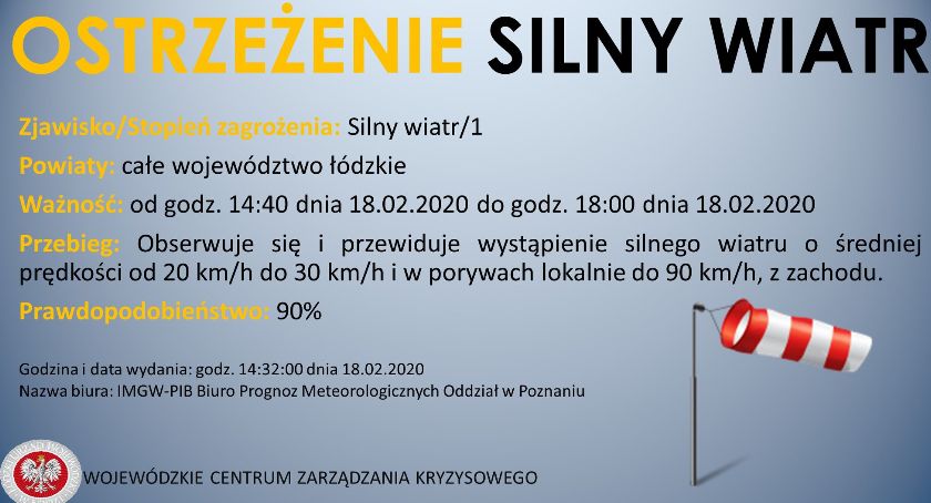 IMGW ostrzega przed silnym wiatrem