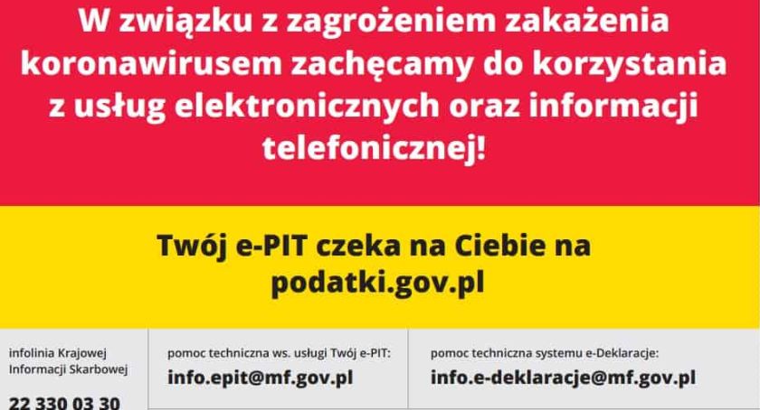 Urząd Skarbowy w Łowiczu ostrzega przed koronawirusem. Apeluje, by sprawy PIT-ów załatwiać przez sieć 