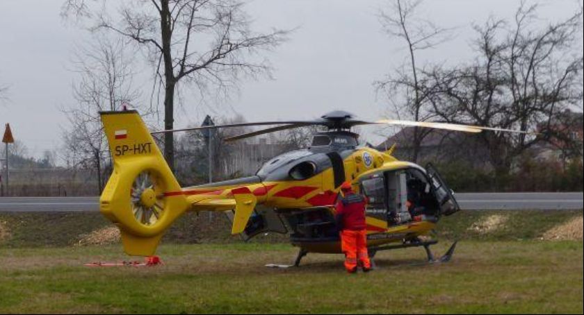 Wypadek w Trabach. Poszkodowany mieszkaniec powiatu łowickiego