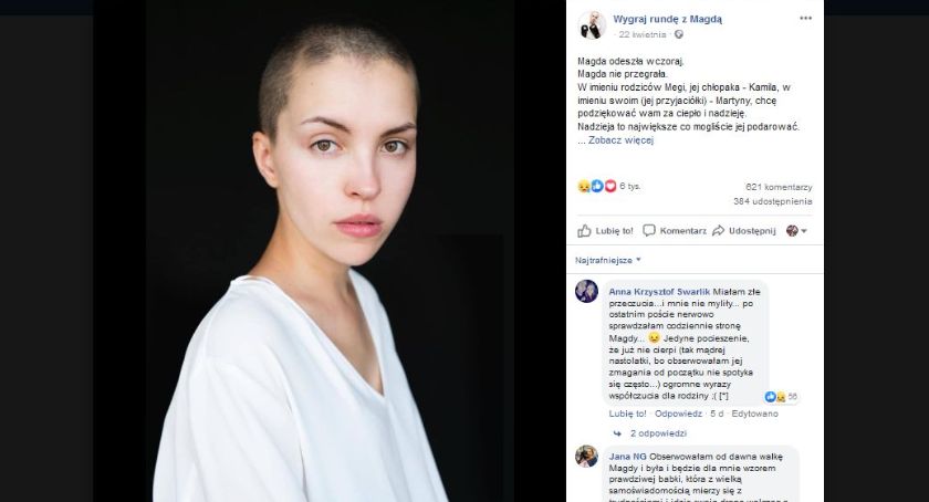 Internauci wspominają Magdę Więcławską. Ostatnia wola 20-latki i piękny gest jej rodziców