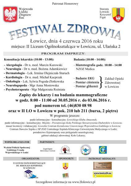 W sobotę kolejna edycja Festiwalu Zdrowia