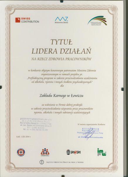 ZK Łowicz - lider dobrych praktyk