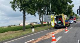 Łowicz. Plama oleju przyczyną wypadku motocyklisty (Foto)