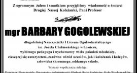 Nie żyje Barbara Gogolewska, wybitny pedagog, wychowawca wielu pokoleń młodzieży