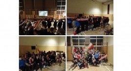 Strefa kibica w SP w Zielkowicach. Uczniowie kibicowali Biało-Czerwonym