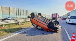 Wypadek na autostradzie A2 pod Łowiczem. Zderzyły się trzy auta