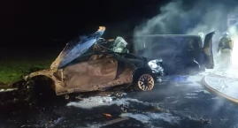 Tragiczny wypadek w Gzince. Jedna osoba nie żyje, jedna jest ranna (foto)