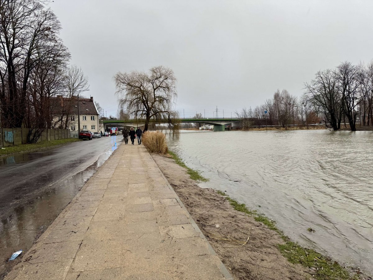 Woda w rzece Elbląg powoli opada, ale służby nadal są w gotowości