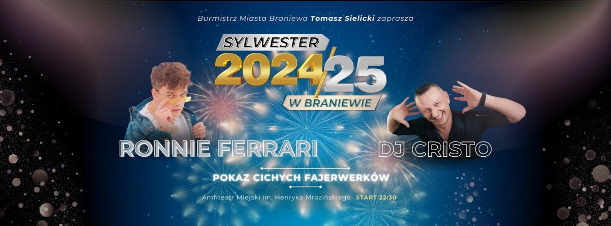 Miejski sylwester w Braniewie: Ronnie Ferrari i DJ Cristo rozkręcą zabawę