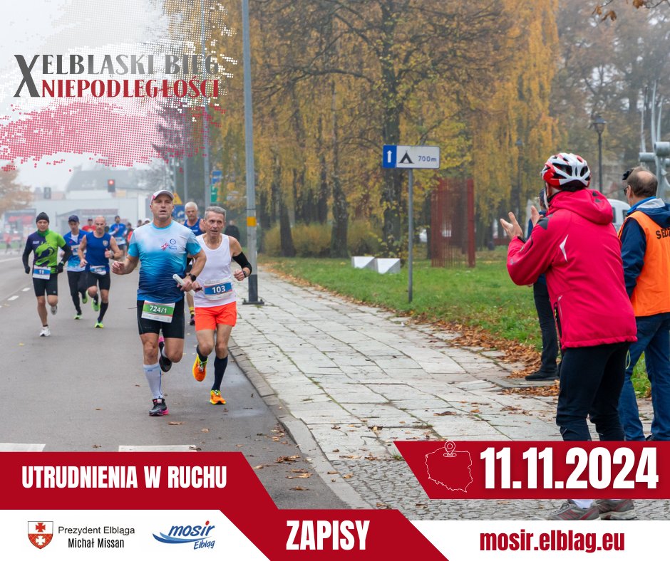 X Elbląski Bieg Niepodległości. Będą utrudnienia w ruchu [MAPA]