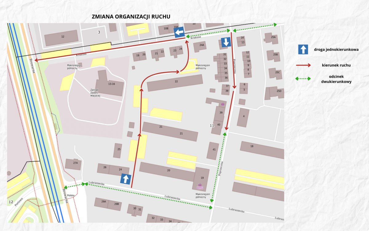 Zmiana organizacji ruchu w rejonie ulicy Lubranieckiej
