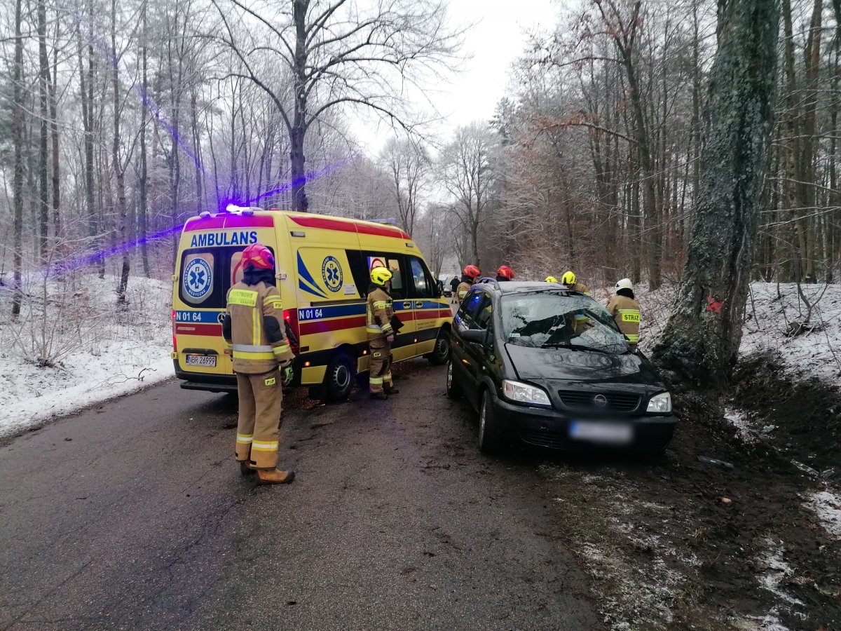 Kobieta straciła panowanie nad pojazdem i uderzyła w drzewo