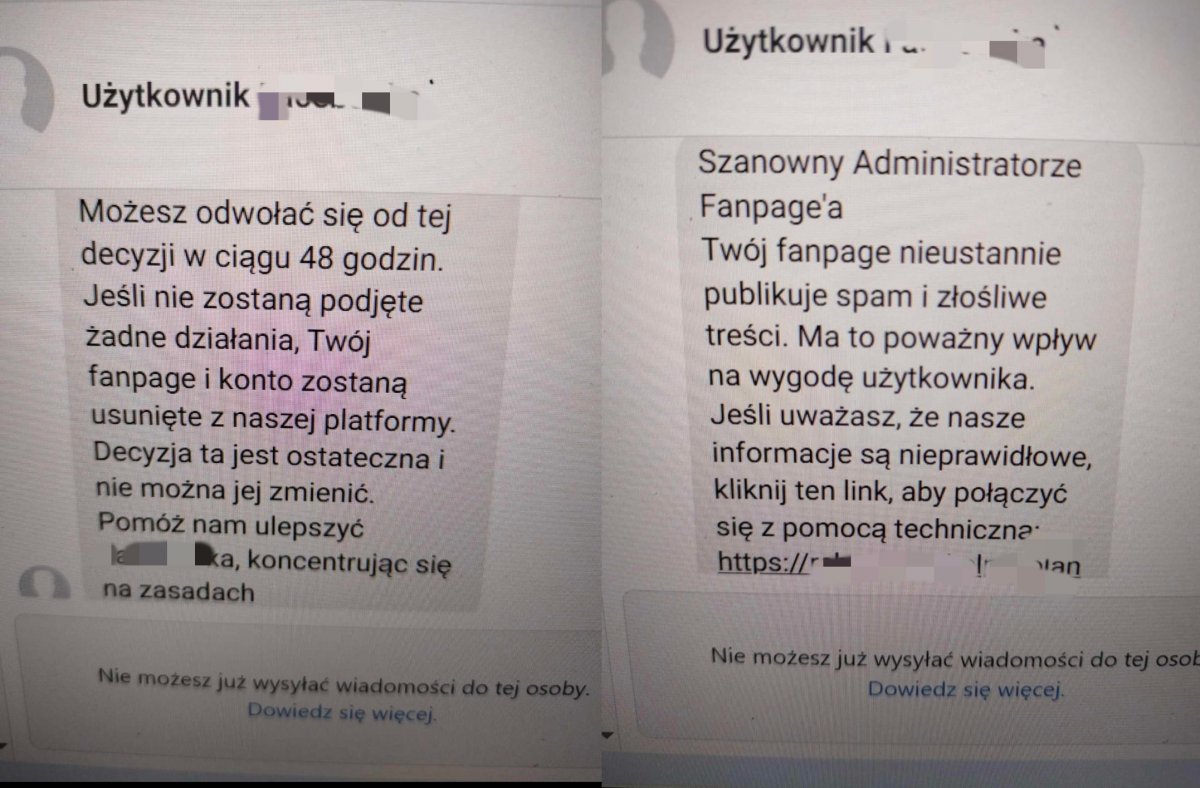 Elbląska policja ostrzega: Jeżeli masz konto w mediach społecznościowych i dostałeś taką wiadomość, to zignoruj ją!