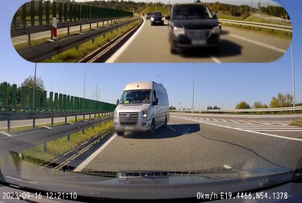 71-letni kierowca wiózł dzieci po meczu z Elbląga. Wjechał pod prąd na drogę S7 [VIDEO]