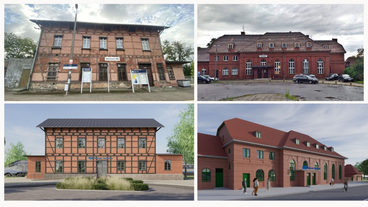 Tak zmienią się dworce w Gronowie Elbląskim i Pasłęku [WIZUALIZACJA]