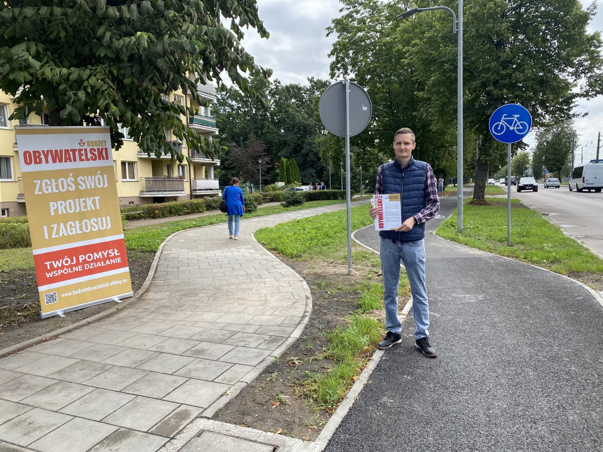 Elbląg: Kolejny odcinek ścieżki rowerowej przy alei Grunwaldzkiej został zrealizowany w ramach Budżetu Obywatelskiego. W planach następne odcinki
