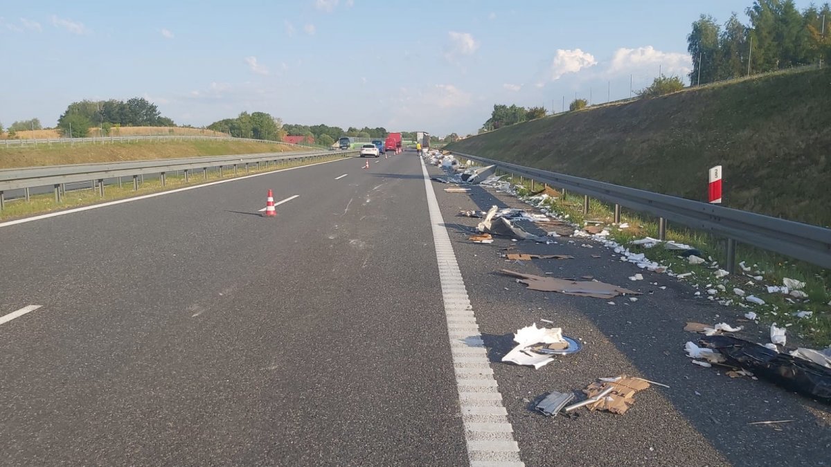 Droga S7: Kolizja dwóch aut ciężarowych. Utrudnienia na drodze w kierunku Gdańska
