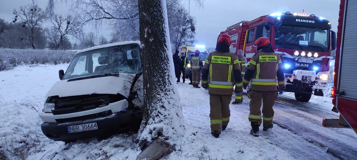 Stracił panowanie nad pojazdem i uderzył w drzewo [ZDJĘCIA]