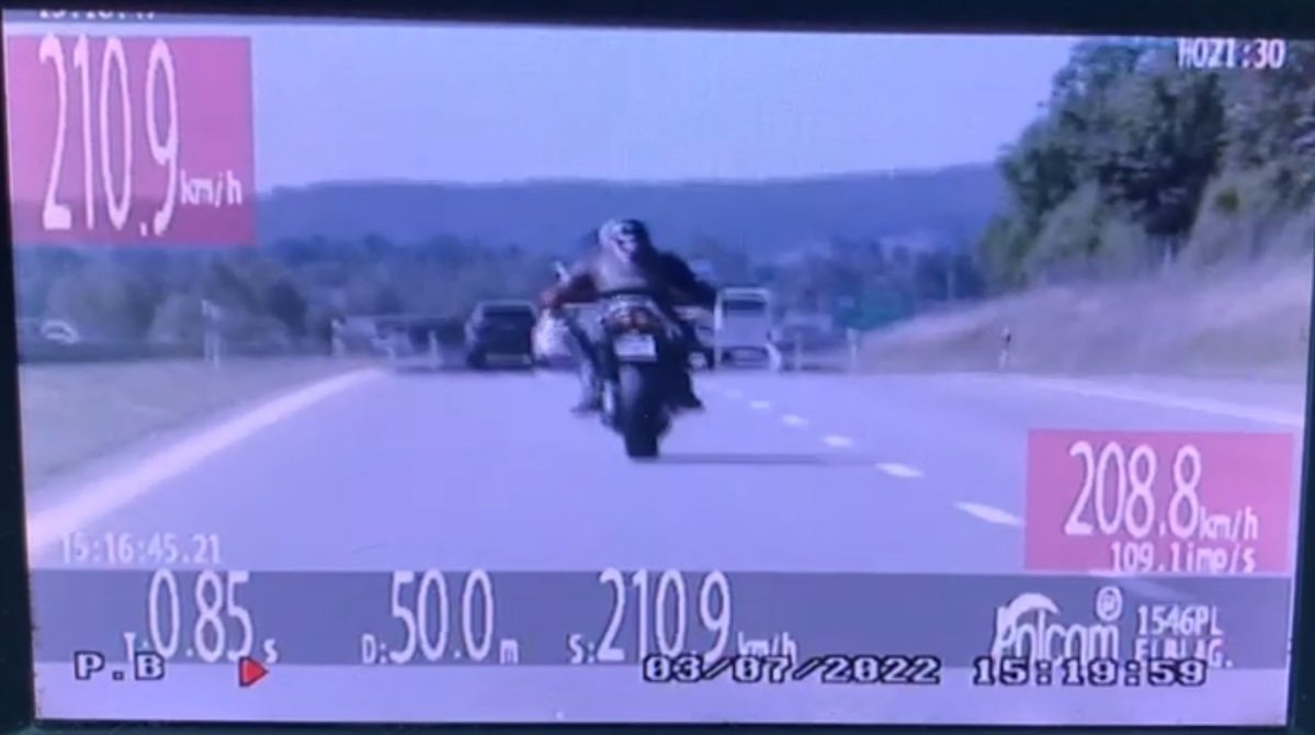 Elbląg: Motocyklista jechał ponad 200 km/h
