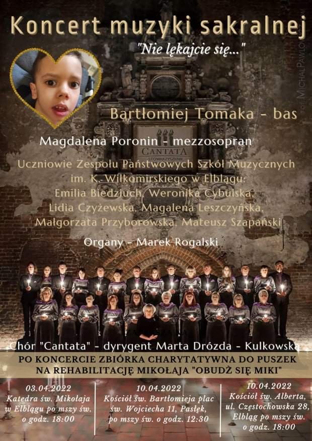 Koncert muzyki sakralnej i zbiórka dla Mikiego z Elbląga