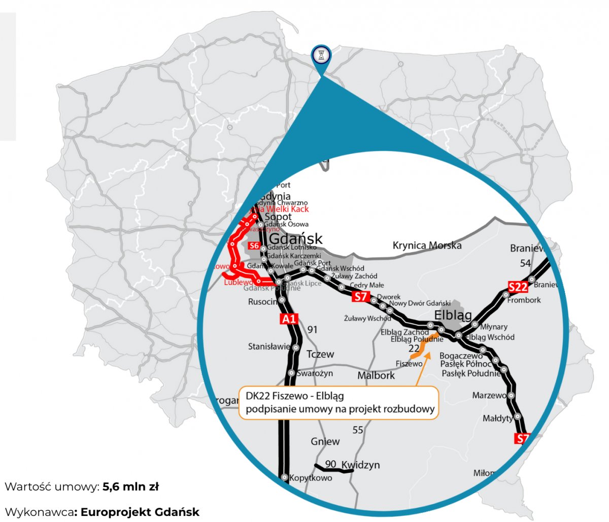 Ruszają prace projektowe dla rozbudowy drogi krajowej nr 22