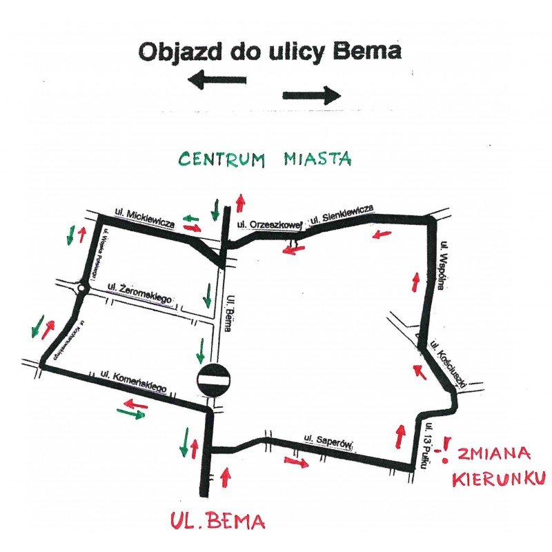 Uwaga! Na ul. Bema będzie zmiana organizacji ruchu!