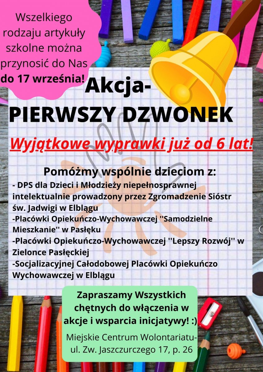 Regionalne Centrum Wolontariatu zbiera artykuły szkolne