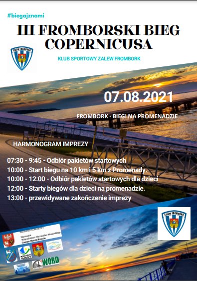 Frombork zaprasza na III Bieg Copernicusa