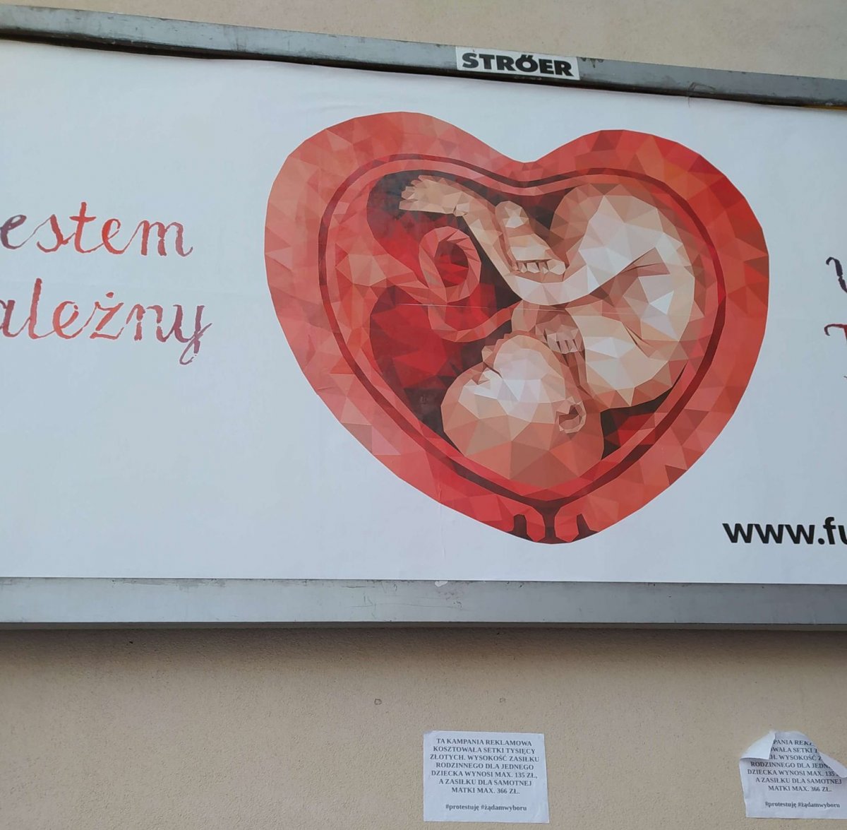 Dziecko w sercu — plakat z przekazem