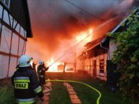 Pożar budynków gospodarczych