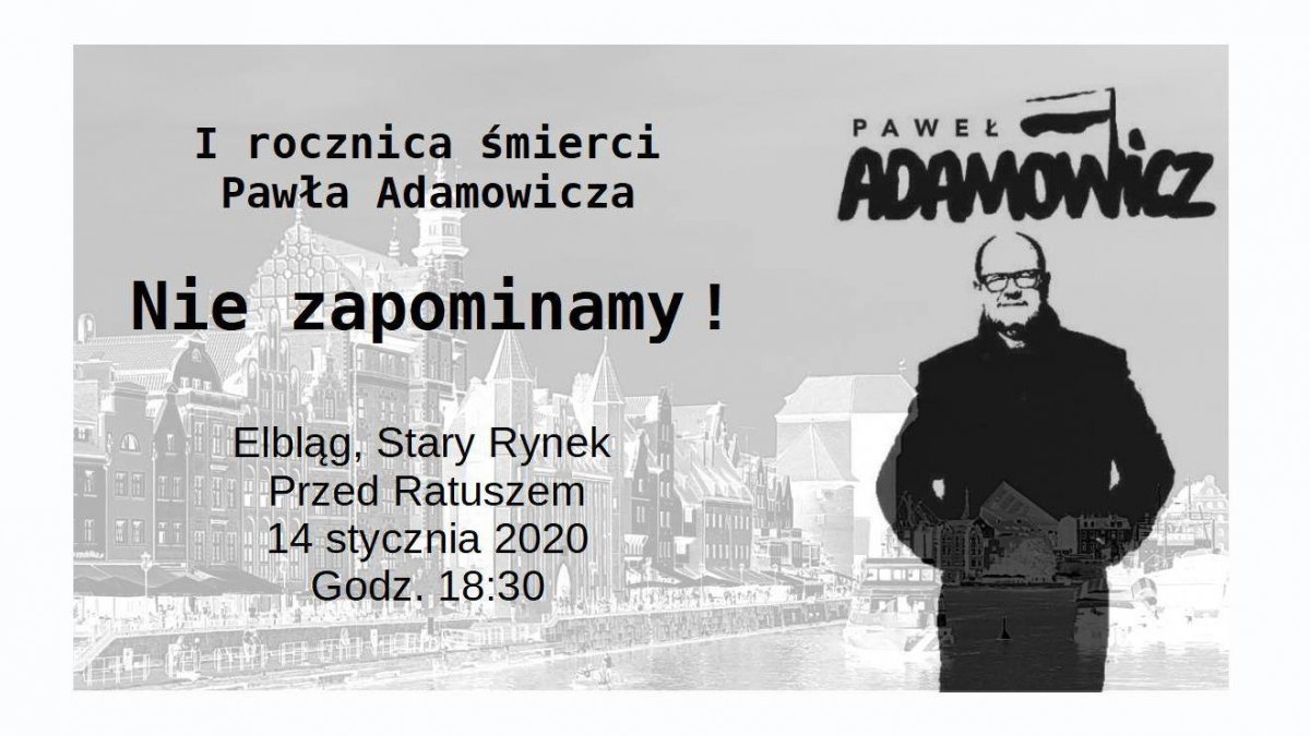 Upamiętnienie I rocznicy tragicznej śmierci prezydenta Gdańska