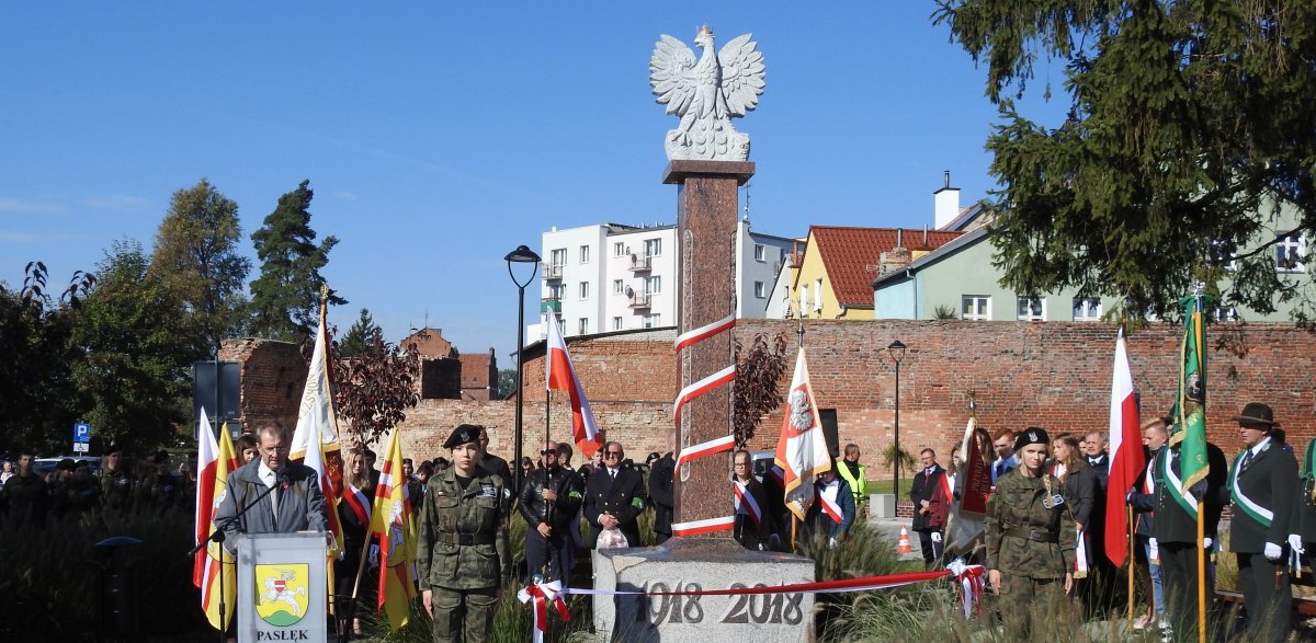 Pasłęk oddał hołd bohaterom. Pomnik na 100-lecie odzyskania niepodległości [zdjęcia]