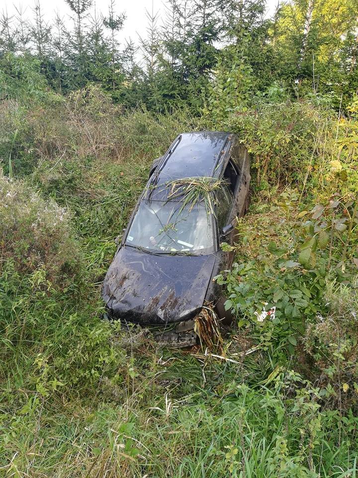 Auto zjechało do rowu. Trzy osoby odwiezione do szpitala