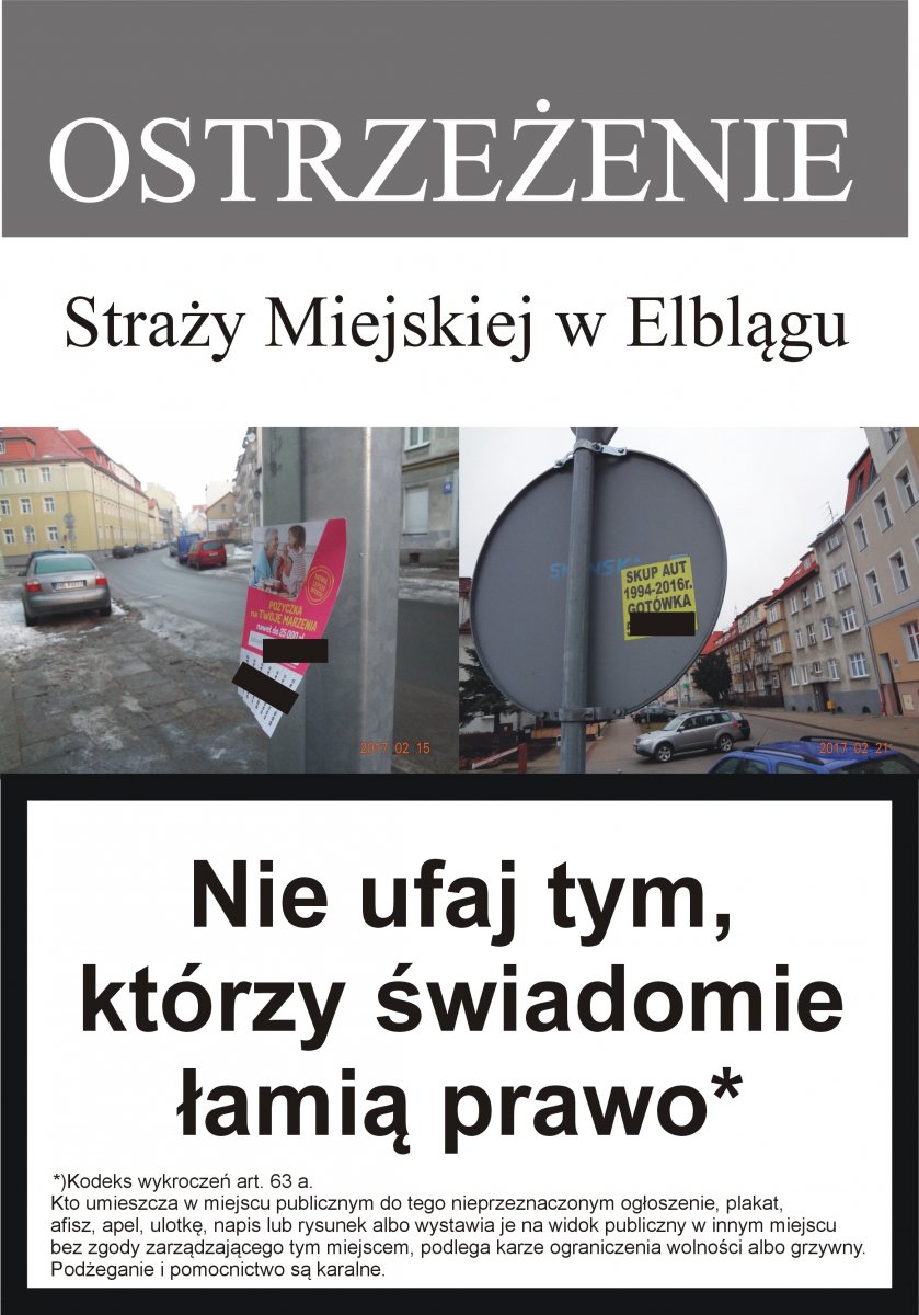 Strażnicy miejscy walczą z miejskim spamem 