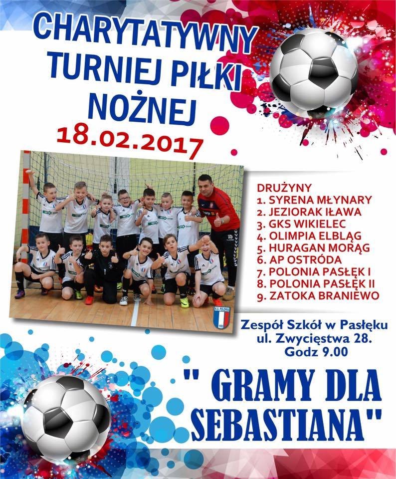W Pasłęku zagrają dla chorego Sebastiana