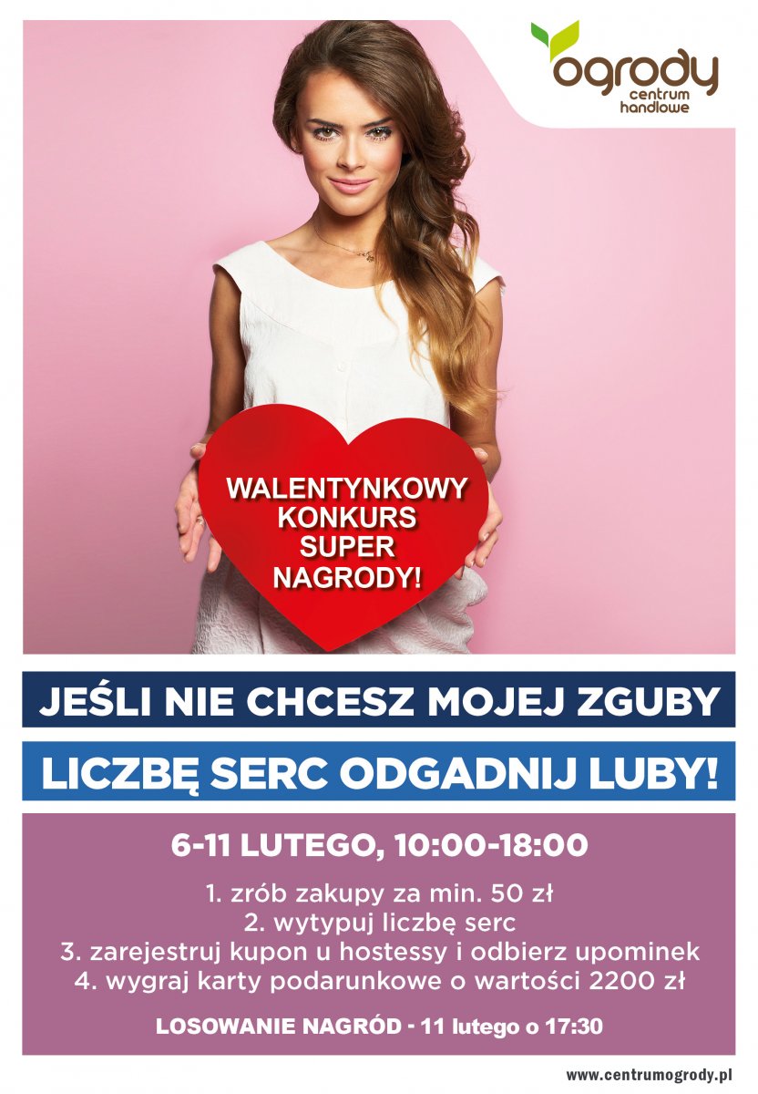Konkurs Walentynkowy „Policz serca” z super nagrodami, 6-11 lutego