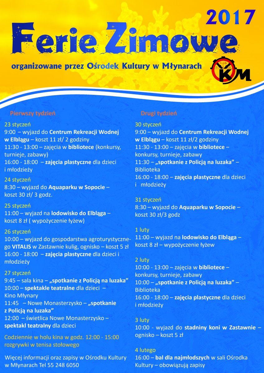 Zimowe ferie w Młynarach