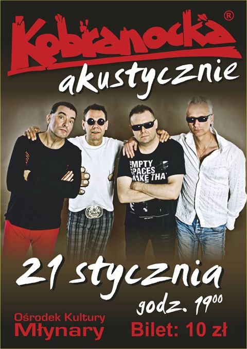 Kobranocka akustycznie zagra w Młynarach