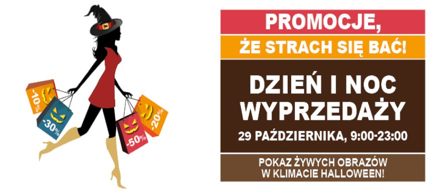 Dzień i noc wyprzedaży z żywymi obrazami w CH Ogrody
