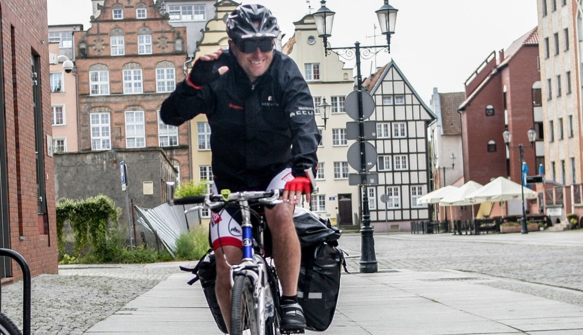 Przystanek Elbląg na trasie rowerzysty - ekologa